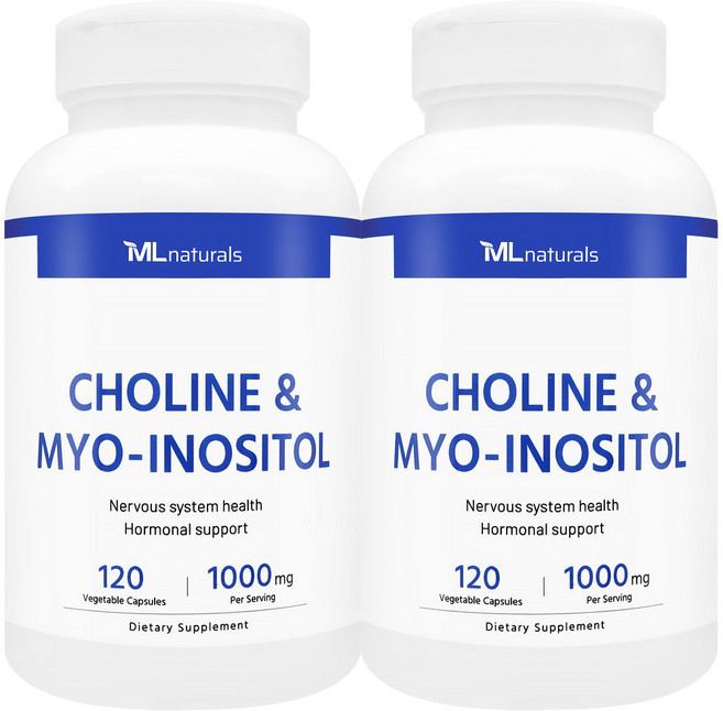 [미국빠른직구] 신제품 마이라이프 내추럴스 콜린 & 미오-이노시톨 1000mg, 2개, 120정