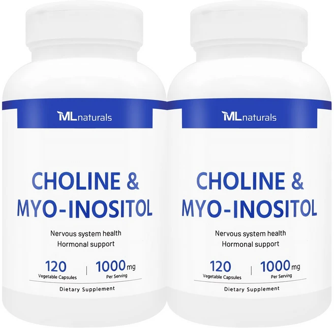 [미국빠른직구] 신제품 마이라이프 내추럴스 콜린 & 미오-이노시톨 1000mg, 2개, 120정 - 쿠팡