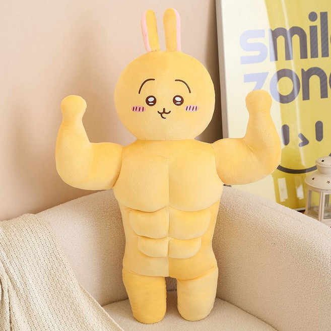 5위 - 치이카와 근육 우사기 하치와레 봉제인형 바디필로우 생일선물 (1개입), 1개, 우사치 50cm