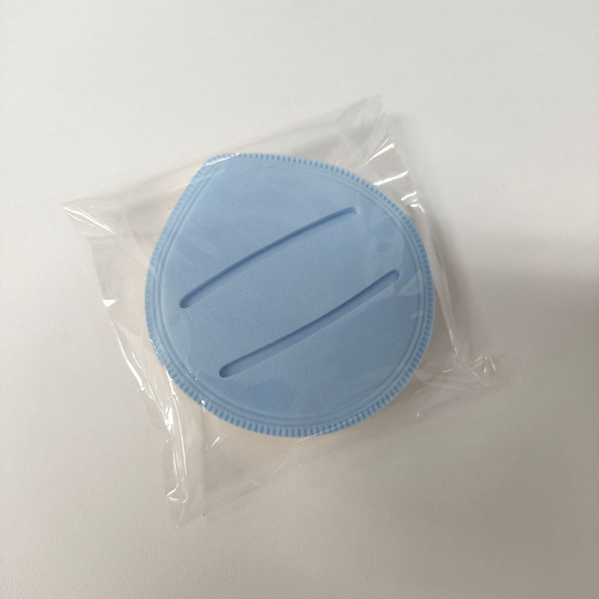 마카롱 색상의 대형 마시멜로우 쿠션 퍼프 과일 모양으로 물에 적시면 커지는 밀크 커피 색상의 부드러운 베이스 메이크업 전용 퍼프, 마카롱 색상의 에어쿠션 퍼프(파란색 OPP 투명 포장)