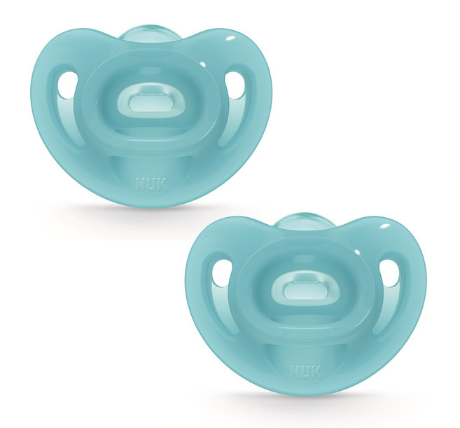 누크 센서티브 올실리콘 쪽쪽이 2개입, S1 (0~6개월), 블루+블루, 1세트