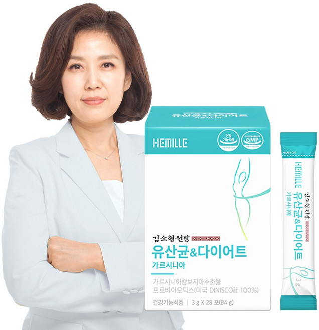 김소형원방 유산균 다이어트 가르시니아 HCA 체지방 감소 프로바이오틱스 녹차 카테킨 마테 효능 건강기능식품, 3g, 1박스