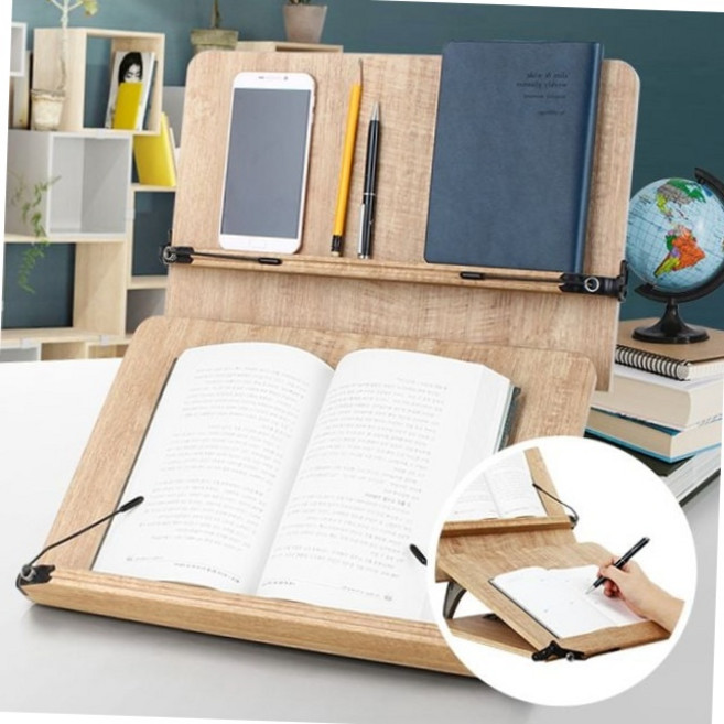 202d 2단 대형 원목 독서대 각도조절 휴대용 북스탠드