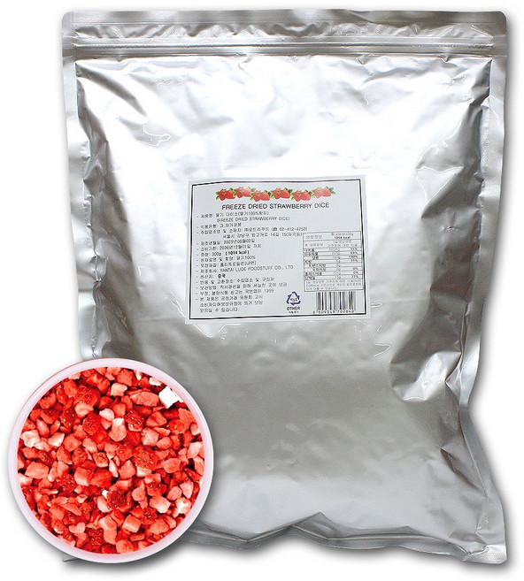 오트리 동결건조 딸기 다이스 9.6mm 300g 과일분태 조각 칩, 1개