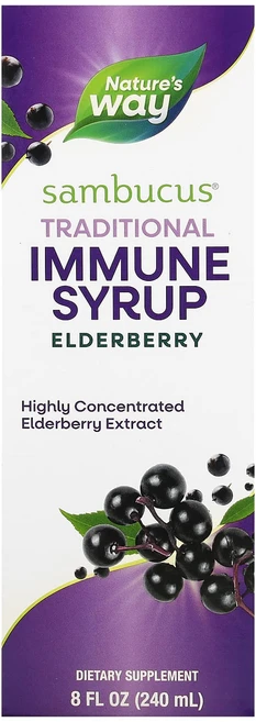 Nature's Way Sambucus 전통 면역력 강화 시럽 엘더베리 50mg 240ml(8fl oz), NaturesWaySambucus전통면역력강화시럽엘더베, 1개, 240ml - 쿠팡