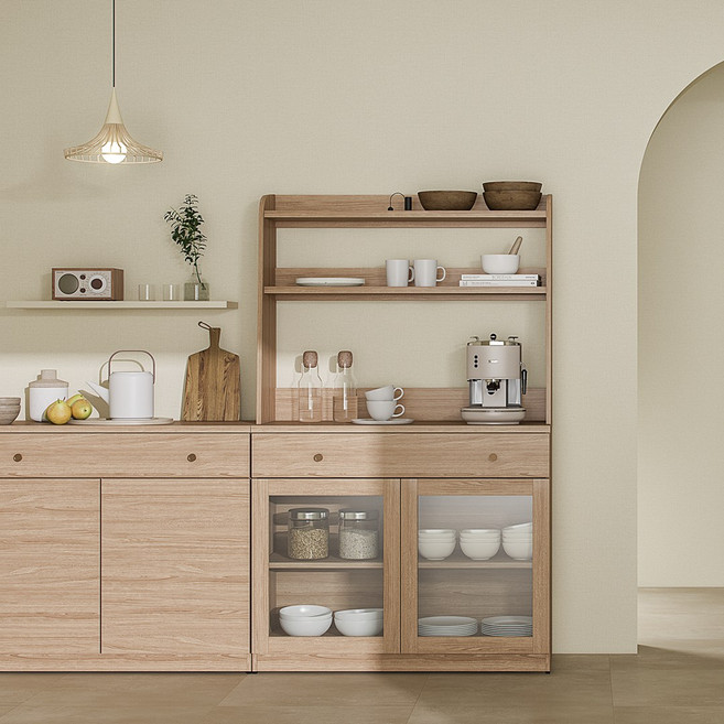 한샘 모디 주방수납 카페장 1000cm_수납형 (12종 택1), 슬라이딩형, 일반도어, 화이트(I)