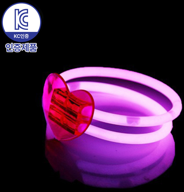 로앤제이 야광봉 야광 하트 팔찌 스틱 팔찌 클럽 콘서트 공연 파티 축제 할로윈 응원도구 파티용품, 1개, 하트팔찌