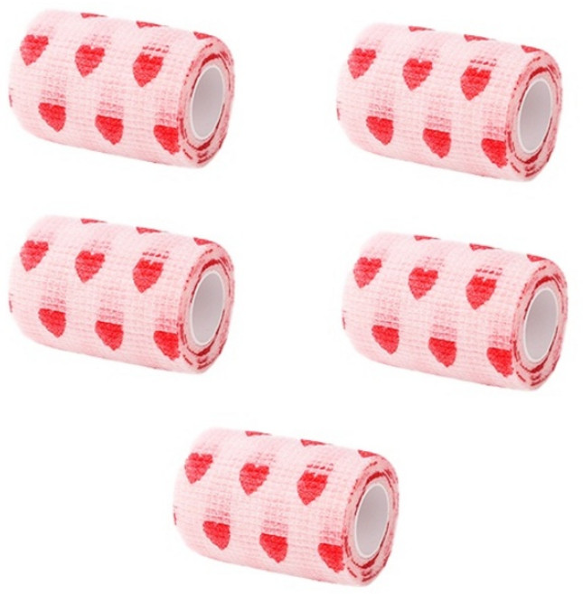 치프몰 반려동물 자가접착 신발 붕대 5개입, 7.5cm 하트, 5개