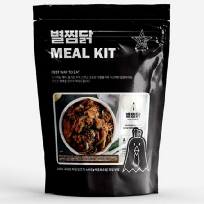 별찜닭 국내산 하림닭살 뼈찜닭 밀키트 안동찜닭 간장찜닭, 1.1kg, 1개