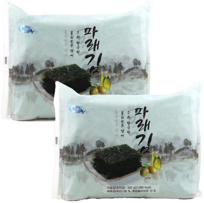 코스트코 C-WEED 올리브유 파래김 40Gx8_96매, 40g, 16개