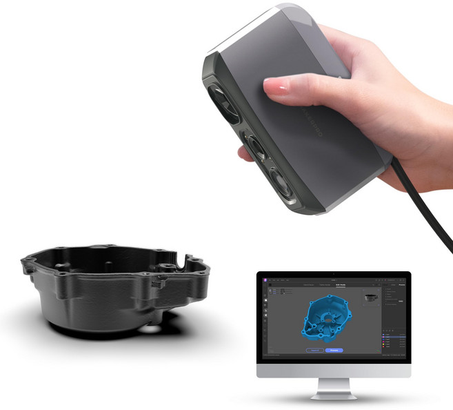 3D 프린팅용 3D 스캐너 0.05mm 고정밀 휴대용 3D 모델 스캐너 무스 라이트 10FPS 스캐닝 속도 흔들림 방지 렌즈 WindowsMacOS와 호환 가능, 3DMakerpro 3D 프린팅용 스캐너, 0.05mm