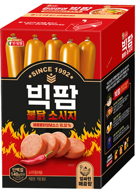 롯데햄 빅팜 불닭 간식 소시지, 1개, 600g