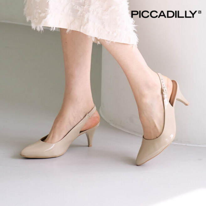 [피카딜리] [PICCADILLY] 745045-1A 슬링백힐_베이지페이턴트(7cm)