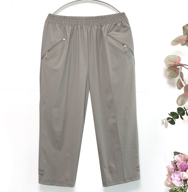 국민할매 엄마옷 국내생산 여름 냉감 보석 7부 지퍼 밴딩바지[SBKM] 여름바지 요양원옷 몸빼바지