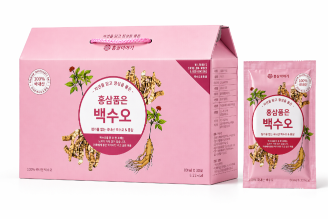 [홍삼이야기] 국산 홍삼품은 백수오 백하수오즙, 30개, 80ml