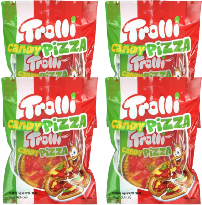 트롤리 피자모양 젤리, 48g, 4개
