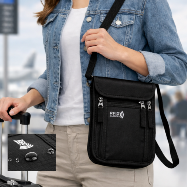 온그로우 RFID 차단 방수 여행용 여권 가방