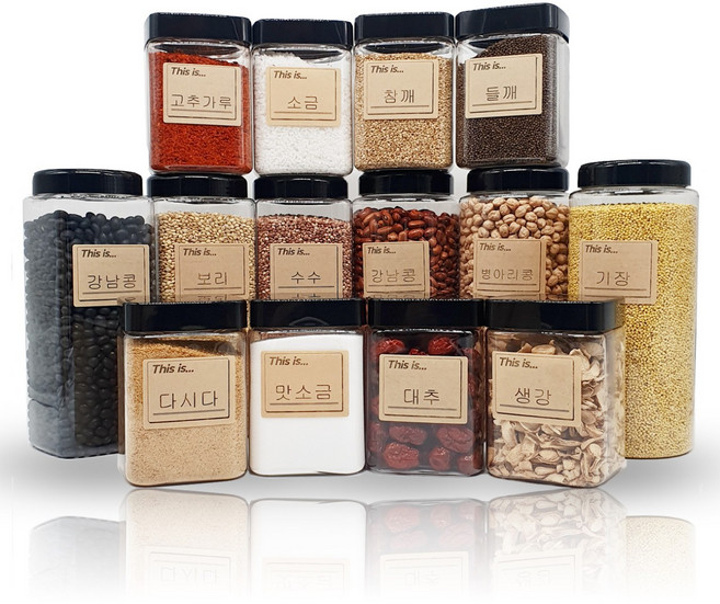 올담 냉장고정리용기 올담원형 곡물보관용 사각 시리얼통 견과류통 쿠키통 문짝 페트병 양념통, 1개