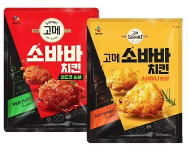 고메 소바바치킨 순살 세트 (레드핫+소이허니), 1세트, 375g