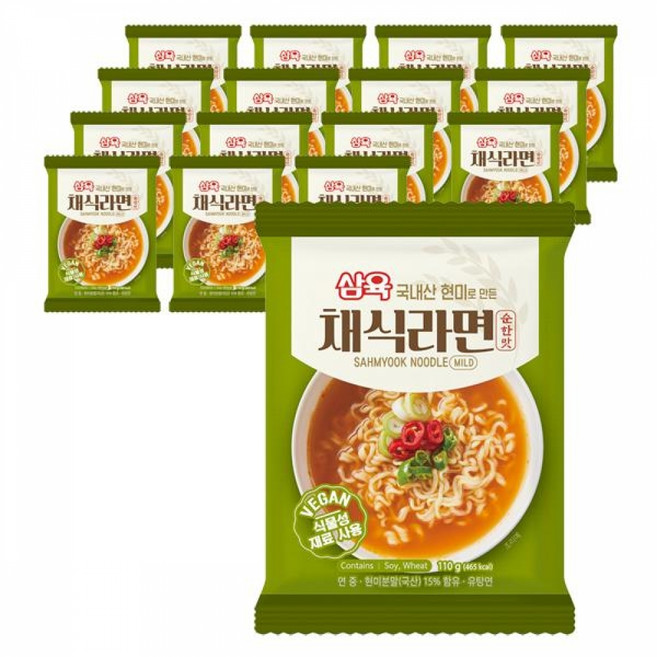 식물성 채식라면 순한맛 4봉, 1개