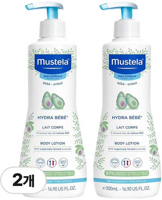 무스텔라 이드라 베베 바디로션, 500ml, 2개