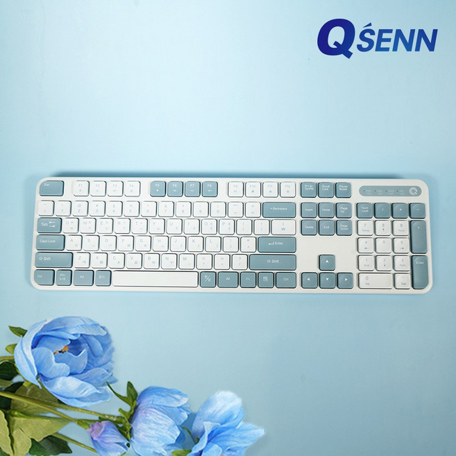 QSENN K7314 저소음 무선 키보드 (키스킨 포함), 슈팅스타
