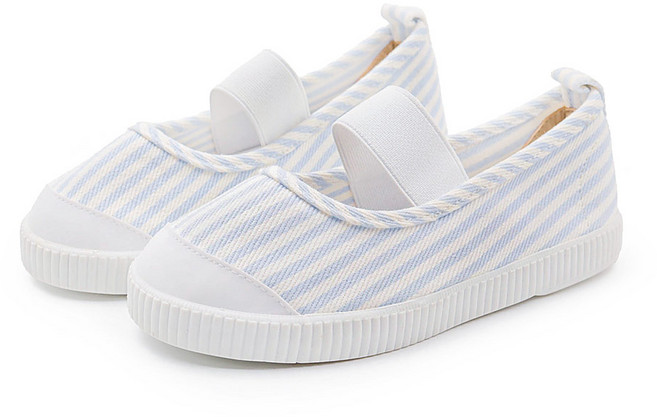 풋풋 코튼 스트라이프 밴딩 단화 슬립온 실내화