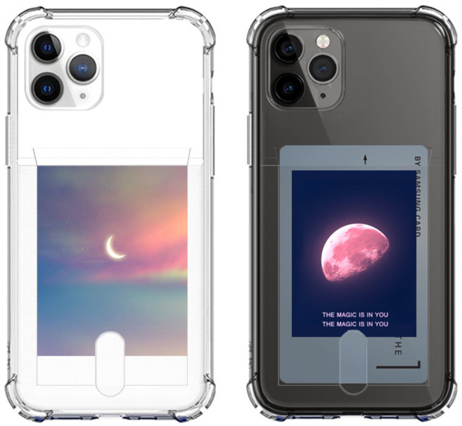 갤럭시와이드7 우주 달 투명 카드 케이스