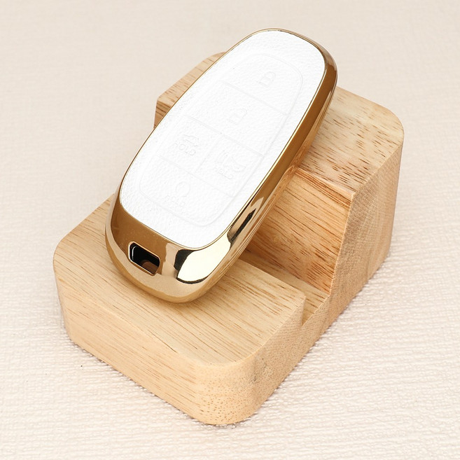 튜모 호환 팰리세이드 투싼NX4 더뉴그랜저 쏘나타DN8 더뉴싼타페 스타리아 넥쏘 싼타페FE 자동차 가죽 차 키케이스 키링 키홀더, 큐빅오링-화이트, PHD-02-5버튼