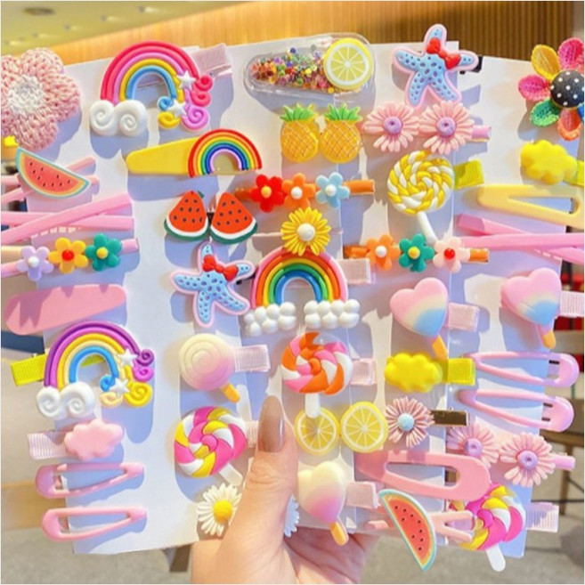 [앙디] 머리핀 [28종세트] 믹스캐릭 (HK050)_(아동헤어 똑딱핀 컬러핀 헤어핀 츄츄스 엘프룸)