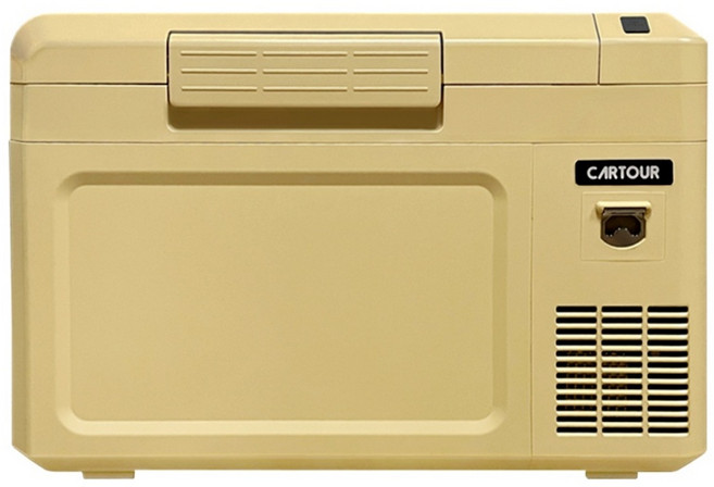 카투어 KP 휴대용 캠핑 차량용 냉장고 이동식 냉동고 25리터 12V 24V 220V, 샌드