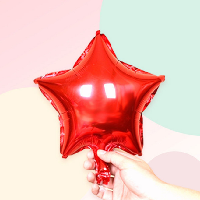 [파티지] 히어로풍선 모음 / 생일풍선 세트 배트맨 아이언맨 스파이더맨풍선, HR_F_별풍선_중형 (10인치)_레드
