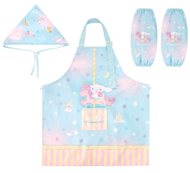 시나모롤 아동용 방수 앞치마세트 미술가운 세트 산리오 앞치마