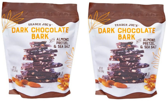 [1+1] 트레이더조 아몬드 다크 초콜릿 바크 284g TRADER JOE'S DARK CHOCOLATE BARK WITH ALMOND PRETZEL & SEA SALT, 2개