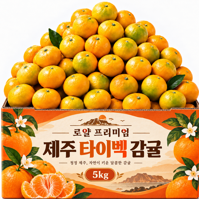 [가락시장출고] 녹진한 귤 고당도 타이벡 감귤, 1박스, 5kg 특품