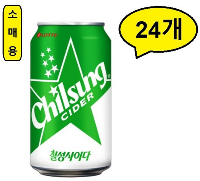 칠성사이다 업소용, 355ml, 24개