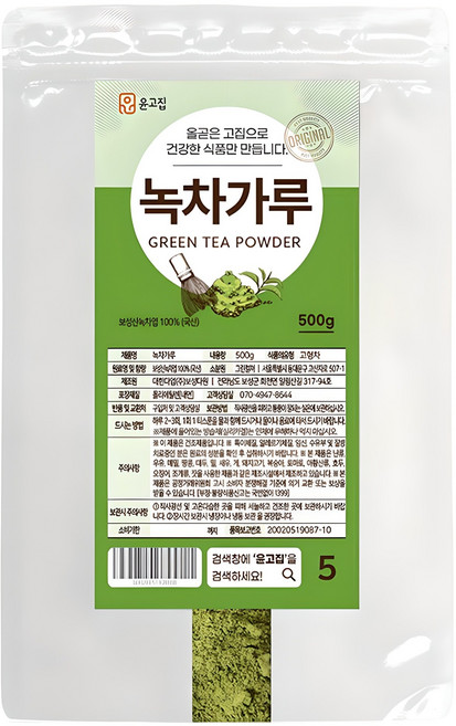 윤고집 녹차가루, 1개, 500g, 1개입