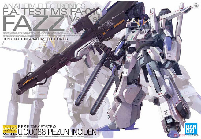 BANDAI MG 1/100 FAZZ GUNDAM Ver. Ka 全武裝鋼彈模型, 1個