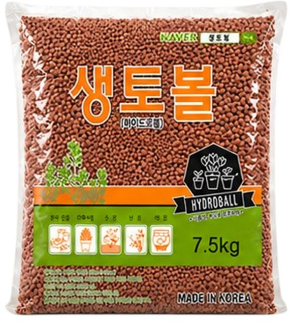 거목산업사 국내산 황토볼 7.5kg 대포장 생토볼 하이드로볼 지압 배수 멀칭 어항, 1개, 생토볼(7.5kg)