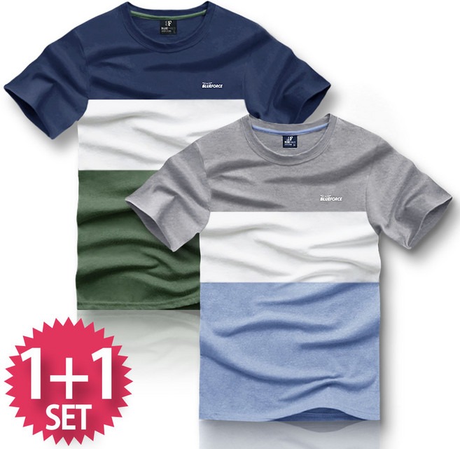 블루포스 제시브 반팔티 1+1세트 [2장 묶음] 티셔츠 [국내생산]