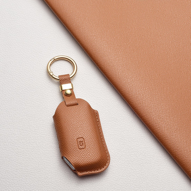 기아 호환 스마트키 케이스 & 키홀더 (EV6/모하비/쏘렌토 MQ4/니로/스포티지 NQ5/셀토스/카니발/K8/K7/K5/K3) 차량용품, 기아 E5 타입(5버튼), 샌드 브라운