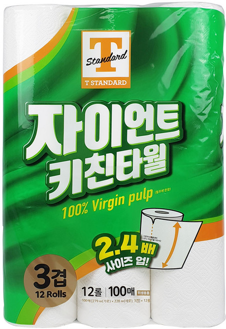 자이언트 키친타월 3겹, 100매입, 12개