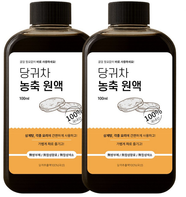 끓일 필요없는 국산 당귀추출액 농축원액 / 액상 당귀차, 2개, 100ml
