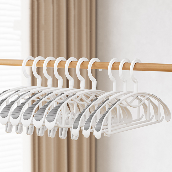 서치잇 옷걸이 어깨뿔방지 논슬립 티셔츠 니트 회전형 옷걸이 미끄럼방지 바지걸이 치마 집게 늘어남방지 남녀공용 다용도 두꺼운 옷걸이, 10개