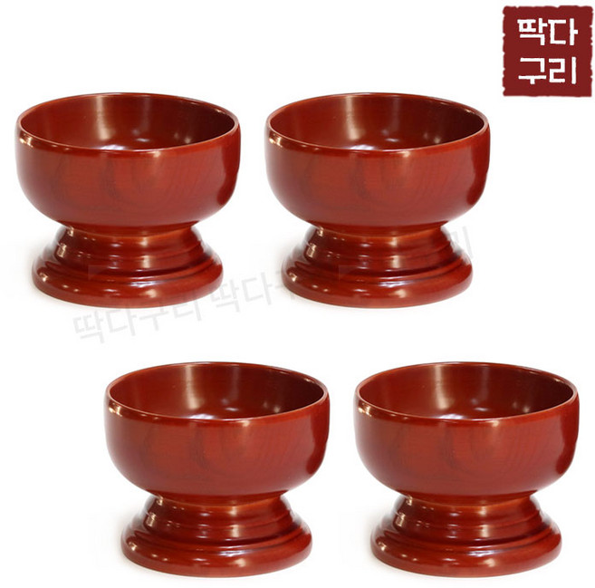 딱다구리 물푸레나무 원목제기 탕그릇, 4개