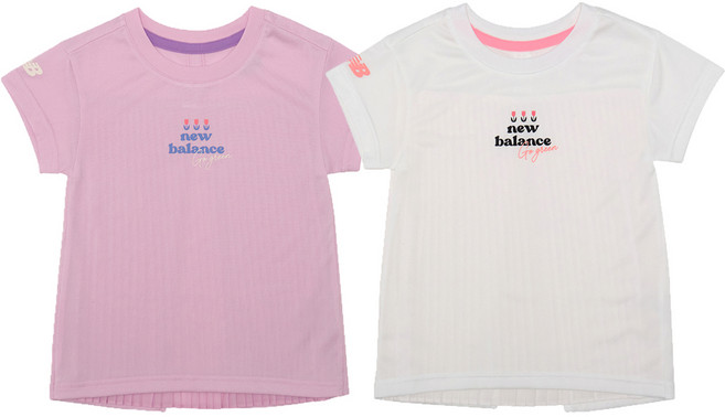 뉴발란스키즈 유아동 뒷 플리츠 반팔티 NK9EC2104G