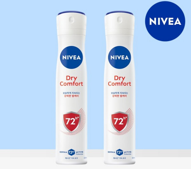 [니베아] 데오드란트 스프레이 드라이콤포트 200ml 2개