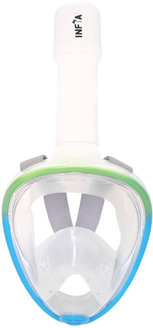 인피아 풀페이스 스노쿨링마스크 스노쿨링 세트, 블루하와이