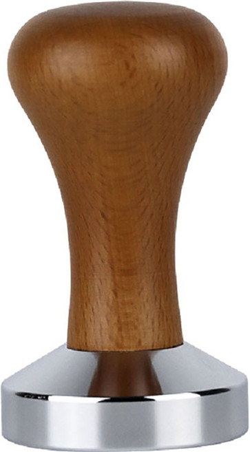 MOJAE 우든 핸들 커피 파우더 컴팩터 스레디드 모델 템퍼 51mm, 1개, Brown