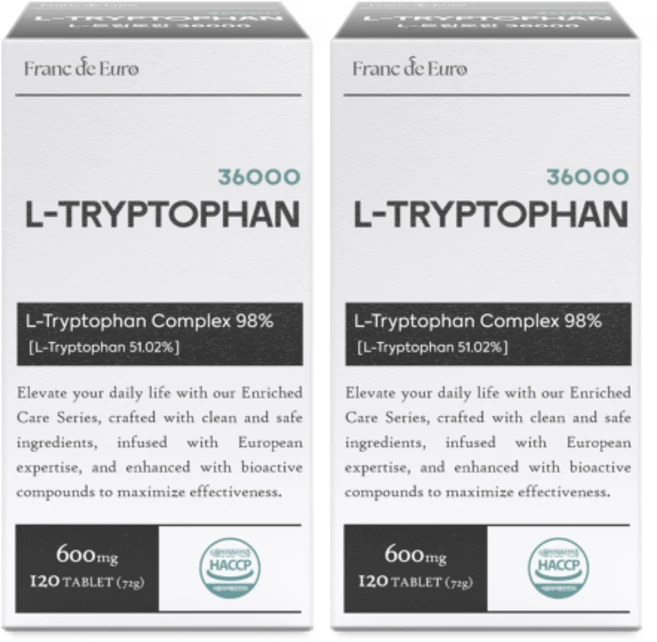 프랑드유로 L 트립토판 36000 [순도 99.4%] 세로토닌, 2박스, 120정 - 쿠팡